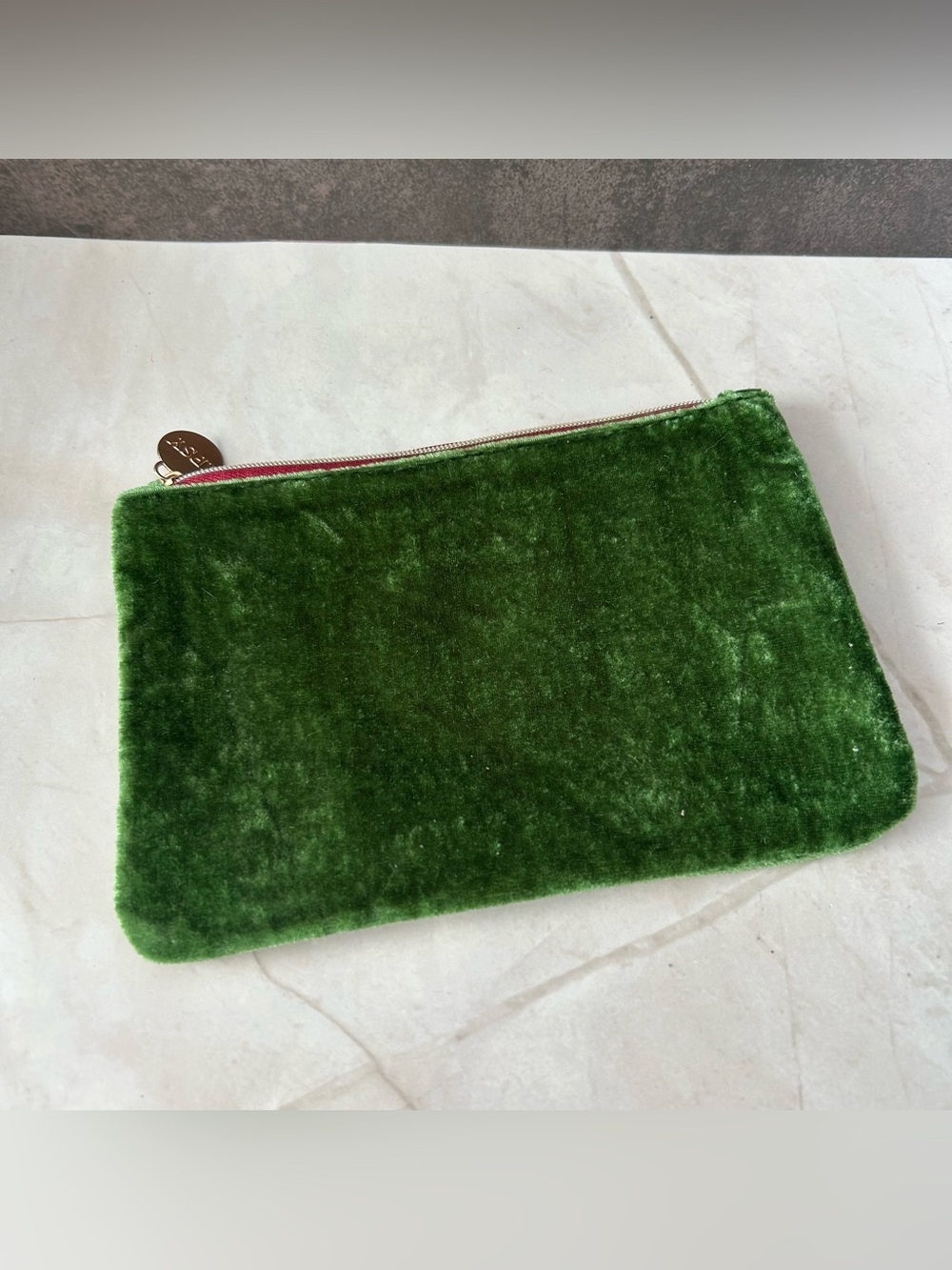 ipsy Emerald Green Velvet Makeup Pouch